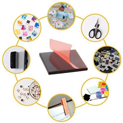 whiteboards & Fridge Organization 120 Pieces Magnet Squares with 3M Strong Adhesive Backing Magnetic Squares Perfect for DIY 120 Pieces Each 20 x 20 x 2mm Art Projects on 4 Tape Sheets 