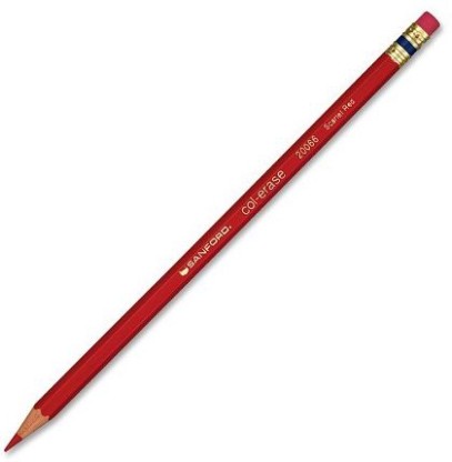 Col-Erase Erasable Colored Pencil 12-Count Red 