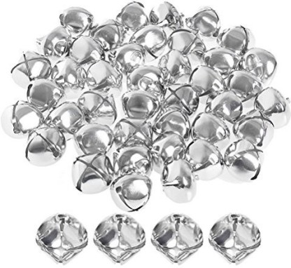 Pack of 50 pcs 1 Inch Christmas Jingle Bells for Holiday Decoration and DIY Craft Bells Silver 