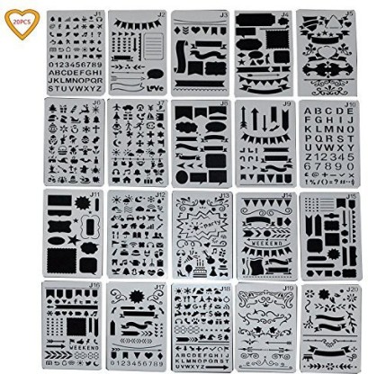 Drawing and Painting Stencils,Drawing Stencils for Kids,16PCS Stencils for Planner/Bullet Journals,Face/Rock/Wood Painting,Card Making,Scrapbooking 