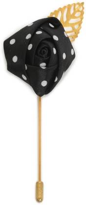 AJ Dezines Handmade Flower Shaped Party Wear Brooch With Lapel Pin Brooch (Black)