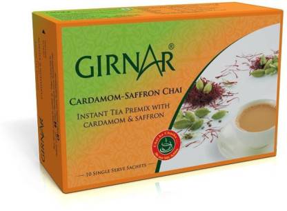 Girnar Tea Kesar Elaichi Cardamom, Saffron Instant Tea Bags Box