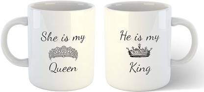 Ikraft He Is My King She Is My Queen Love Coffeemug For Lovers To Gift On Any Occasion Ceramic Coffee Mug Price In India Buy Ikraft He Is My King She Is My