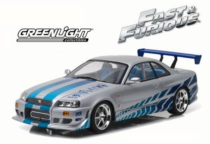 Greenlight 2 Fast Furious 1999 Nissan Skyline Gt R R34 Silver With Blue Stripes 1 18 Scale 2 Fast Furious 1999 Nissan Skyline Gt R R34 Silver With Blue Stripes Greenlight 2 Fast Furious 1999 Nissan Skyline Gt R R34 Silver With Blue Stripes 1 18 Scale 2 Fast Furious 1999 Nissan Skyline Gt R R34 Silver With Blue Stripes