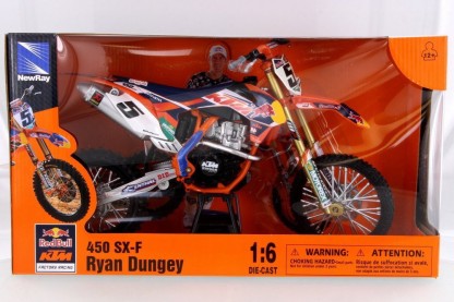 New Ray Ryan Dungey KTM SXF 450 1:6 Die Cast Motocross Toy Model Bike Orange 