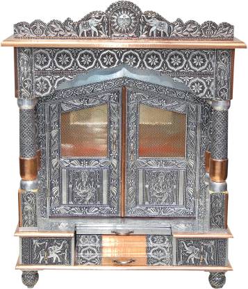 Brilliant Home Designs Aluminium & Copper Oxidized Home Temple 