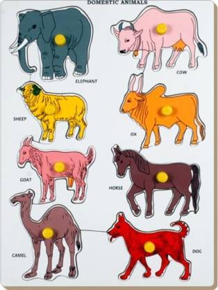 SHRIBOSSJI WOODEN DOMESTIC ANIMAL PUZZLE FOR KIDS FOR LEARNING - WOODEN DOMESTIC  ANIMAL PUZZLE FOR KIDS FOR LEARNING . shop for SHRIBOSSJI products in  India. 