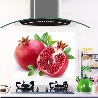 Total Home Medium Pomegranate Kitchen Wall Sticker Waterproof Anti Oil Stain Tile Decal In India - Kitchen Wall Stickers Flipkart