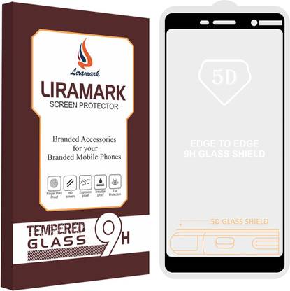 liramark edge to edge tempered glass for nokia 7 plus 5d 9h strength full glue screen protector black color