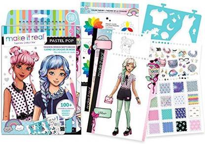 Make It Real Fashion Design Sketchbook Pastel Pop Inspirational Fashion Design Coloring Book For Girls Includes Sketchbook S Fashion Design Sketchbook Pastel Pop Inspirational Fashion Design Coloring Book For Girls Includes