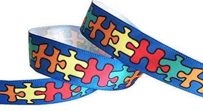 Hipgirl Autism Fabric Autism Ribbon Autism Awareness Products Jigsaw Puzzle Ribbon For Gift Package Wrapping Hair Bow Clips Autism Fabric Autism Ribbon Autism Awareness Products Jigsaw Puzzle Ribbon For Gift Package