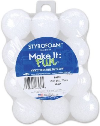 FloraCraft Styrofoam 6 Piece Ball 2.5 Inch White 