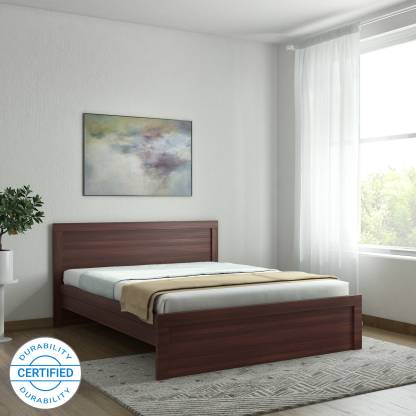 Walnut Color Finish Dazzle without Storage Engineered Wood Queen Bed – HomeTown