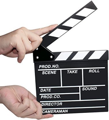 Photo Props Stage Performance Props Wooden Film Movie Clapper Board Directors Movie Action Scene Clapper Board for Home Decorations 8 x 8 