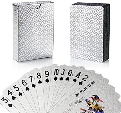 Joyoldelf Waterproof Playing Cards with Uncle Sam Pattern Cool Black Gold Foil Deck of Cards Great Magic Poker Tricks Tool Black 