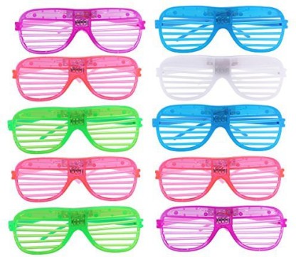 Random Color Tinksky Plastic Shutter Shades Grid LED Glasses Halloween Party Props-12 Pairs 