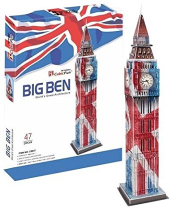 3D Puzzle Big Ben Elizabeth Tower London England Mittel Cubic Fun 