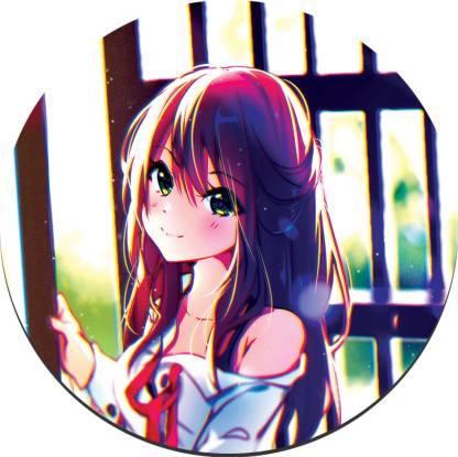 CRAZYINK MPADROUND-Sweet Anime Girl Mousepad - CRAZYINK : 