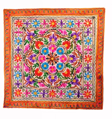 11271 Purpledip Finely Embriodered Indian vintage Small Tapestry Table Cover Wall Hanging Cotton Wall Decor Jungle Jambooree