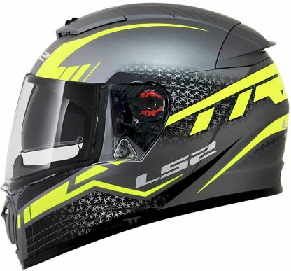 LS2 Split Titanium Yellow Motorbike Helmet