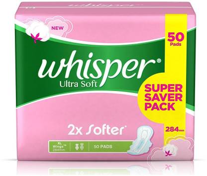 Whisper Ultra Soft Extra Large XL 50 Pads Sanitary Pad