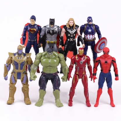 8pcs/set Avengers Thanos Bat Iron Men Captain America Thor Hulk Figures 
