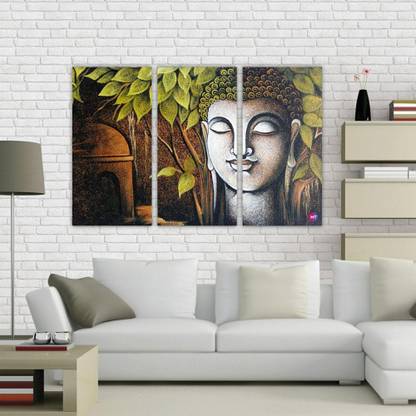 Chandras Lord Buddha 3 Frame Panel Canvas Wall Art 28 Inch X 42 Painting In India - Panel Canvas Wall Art Frame Chandras Lord Buddha 3 Frame Panel Canvas Wall Art 28 Inch X 42 Painting In India - Panel Canvas Wall Art Frame