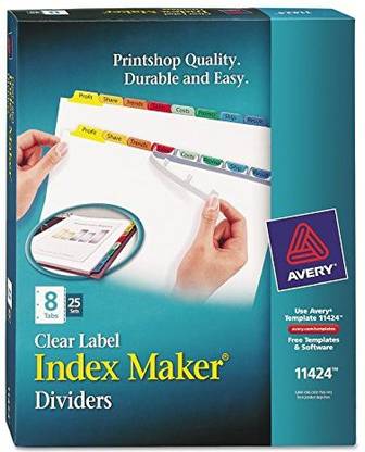 Generic Avery Index Maker Clear Label Dividers, Easy Apply ...
