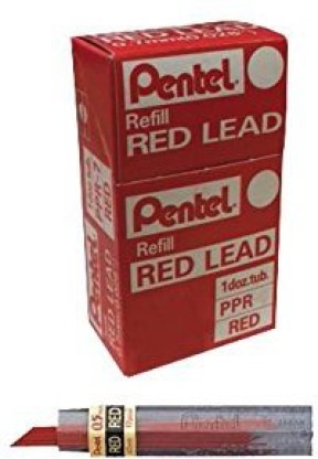 Box Of 12 Tubes Pentel PPR-5 Red 0.5mm Refill Lead For Automatic Pencils