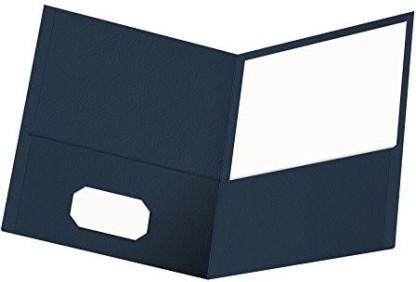 57538EE Textured Paper Oxford Twin-Pocket Folders Letter Size Holds 100 Sheets Dark Blue Box of 25 New 