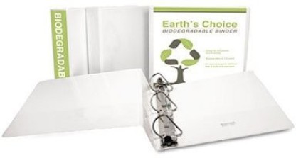 Up to 25% Plant Based Plastic 4 Pack Samsill Earth’s Choice Biobased Durable 3 Ring View Binder USDA Certified Biobased Customizable Cover 2 Inch Round Ring White Eco-Friendly 