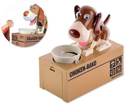 Color : Brown Itscominghome Amigos Lovely Hungry Dog Piggy Bank Cachorro Comiendo Perro Dinero Moneda Ideal Regalo de cumpleaños para niños 