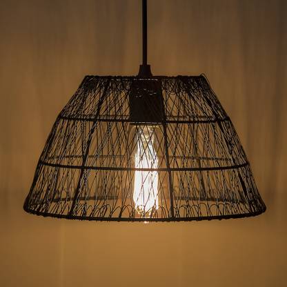 Homesake Metal Wire Mesh Lamp Shade Hanging Light Ceiling Pendant E27 Antique Black Pendants In India Homesake Metal Wire Mesh Lamp Shade, Black Metal Mesh Lamp Shade