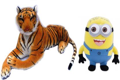 Marchie's Soft Wild Animal Tiger-40 Cm and Cute Minions Cute Cartoon Soft  Toy Birthday Gift For Kids (33Cm) - 5 cm - Soft Wild Animal Tiger-40 Cm and  Cute Minions Cute Cartoon
