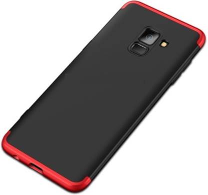 Niptin Back Cover for Samsung A6 Plus-2018 (Black Red)