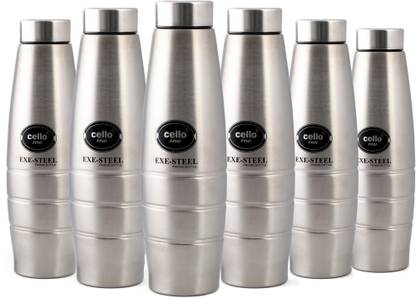 Cello Fino Stainless Steel Bottle 1000ml Set Of 6 Silver 1000 Ml Bottle Buy Cello Fino Stainless Steel Bottle 1000ml Set Of 6 Silver 1000 Ml Bottle Online At Best Prices