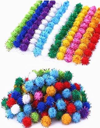 Generic Arts Craft Pom Poms Sparkle Balls Glitter Poms Assorted Color 1 With Glitter Tinsel 300pack Arts Craft Pom Poms Sparkle Balls Glitter Poms Assorted Color 1 With Glitter Tinsel 300pack Shop