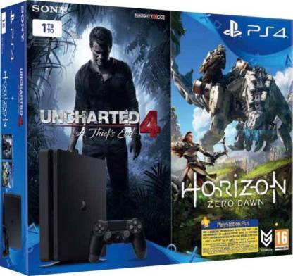 SONY Ps4 Slim Console 1TB with Uncharted 4, Horizon Zero Dawn