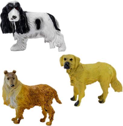 Tootpado Scotch Collie Golden Retriever Dog Figure Toys Pack Of 3 Ctng65 Realistically Detailed Animal Toy Figures Dog Replica Model Scotch Collie Golden Retriever Dog Figure Toys Pack