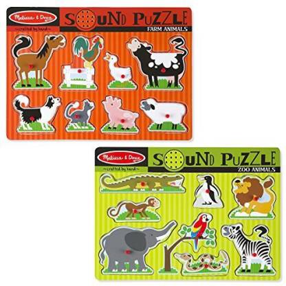 Generic Melissa & Doug Sound Puzzles – Zoo and Farm Animals – 8 Pieces Each  - Melissa & Doug Sound Puzzles – Zoo and Farm Animals – 8 Pieces Each .  shop for Generic products in India. 