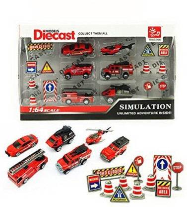 1 Transport Cargo Truck 5 in 1 Play Vehicle Toys Set for 3 4 5 6 Years Old Kids Toddler Boy SAITI Fire Truck Car Toys Set with Sound & Lights 1 Helicopter 1 Airplane 2 Emergency Rescue Vehicles 