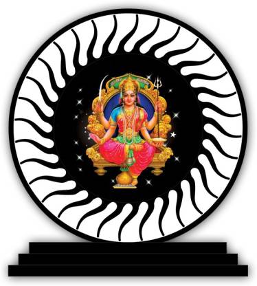 Vprint Santoshi Maa Acrylic Figurine Showpiece with Led and Charger Decorative Showpiece  -  12 cm