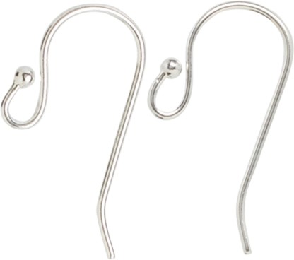 CF242 wire ~ 21GA 50pcs Hypoallergenic Brass Ear Wire Ball Dot French Earring Hooks 20mm Dangle Silver Plated Brass Earwire Connectors 