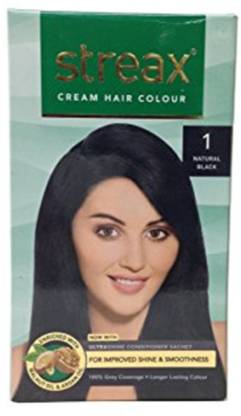 Streax Cream Hair Colour 1 Natural Black 50g , Natural Black - Price in  India, Buy Streax Cream Hair Colour 1 Natural Black 50g , Natural Black  Online In India, Reviews, Ratings & Features 