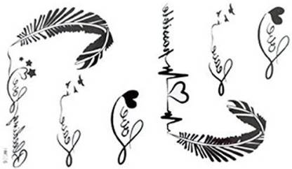 Generic GGSELL The New release tattoo stickers waterproof female black and  white letters of the alphabet ECG feather fake tattoos - GGSELL The New  release tattoo stickers waterproof female black and white