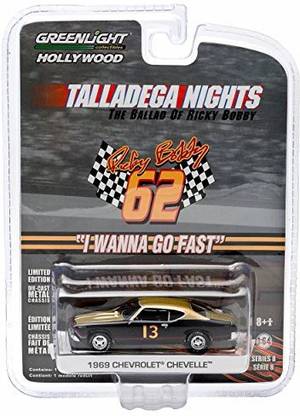 Greenlight Hollywood Talladega Nights The Ballad of Ricky Bobby Limited  Editon - 1969 Chevrolet Chevelle with Cougar - Hollywood Talladega Nights  The Ballad of Ricky Bobby Limited Editon - 1969 Chevrolet Chevelle