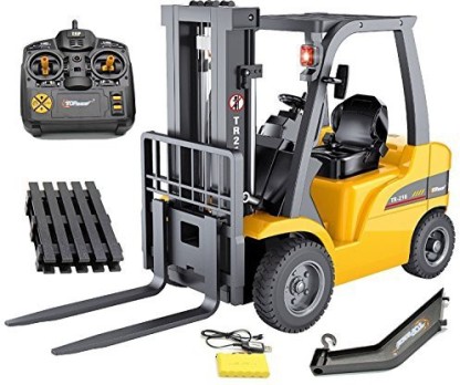 Rechargeable Rc Forklift Truck with Lights NLGToy 1:8 Remote Control Forklift Truck Toys Fully Functional Construction Tractor Best for Boys and Girls 