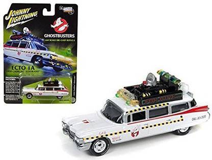 Auto World New 1 64 Johnny Lightning Silver Screen Machines Collection Ghostbusters Ecto 1a White 1959 Cadillac Eldorado Diecast Mode New 1 64 Johnny Lightning Silver Screen Machines Collection