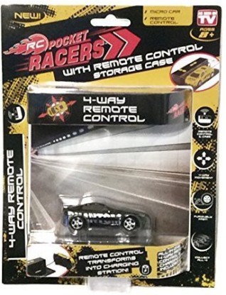 Phantom Black As Seen on TV RC Pocket Racers Remote Controlled Micro Race Cars Vehicle 