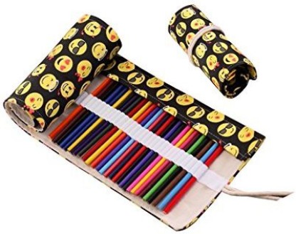 Cute cat, 72 Colored Pencil Holder Case for Adults,Handmade Portable Roll-Up Canvas Pencil Wrap for Artists Sketchers & Children,Xtra Accessories Included. 